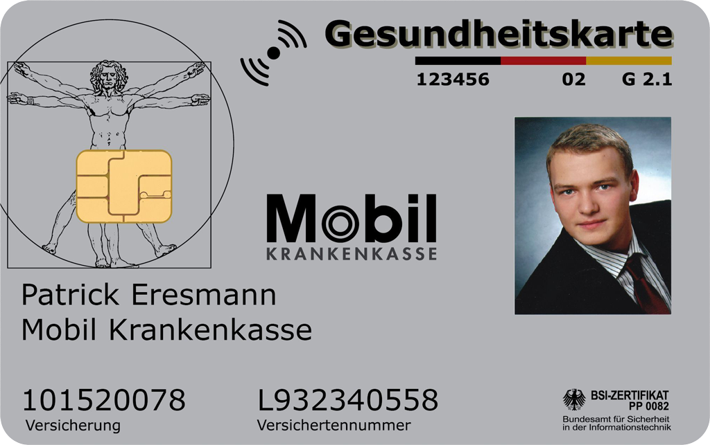 mobil Krankenkasse eGK Vorderseite